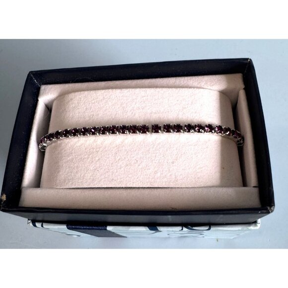 Oliver Weber Amethyst Swarovski Crystal Stretch Bracelet In Gift Box - Picture 3 of 8